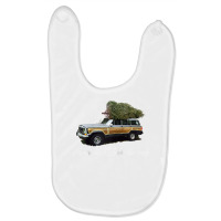 Vintage Surf Wagon Suv Merry Christmas Tree On A Truck Raglan Baseball Baby Bibs | Artistshot