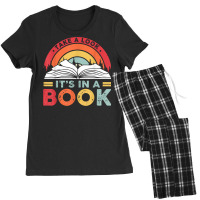 Take A Look It's In A Book Reading Vintage Retro Rainbow T Shirt Women's Pajamas Set | Artistshot