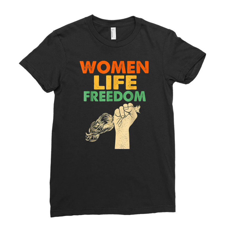 Women Life Freedom Iran Feminist Vintage T Shirt Ladies Fitted T-Shirt by cm-arts | Artistshot