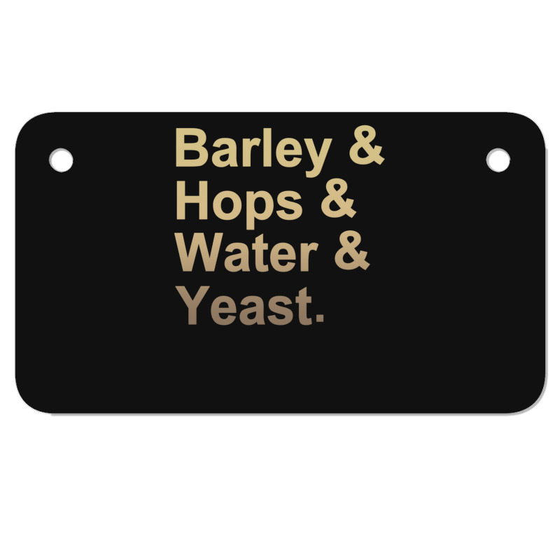 Barley Hops Water Yeast Motorcycle License Plate | Artistshot