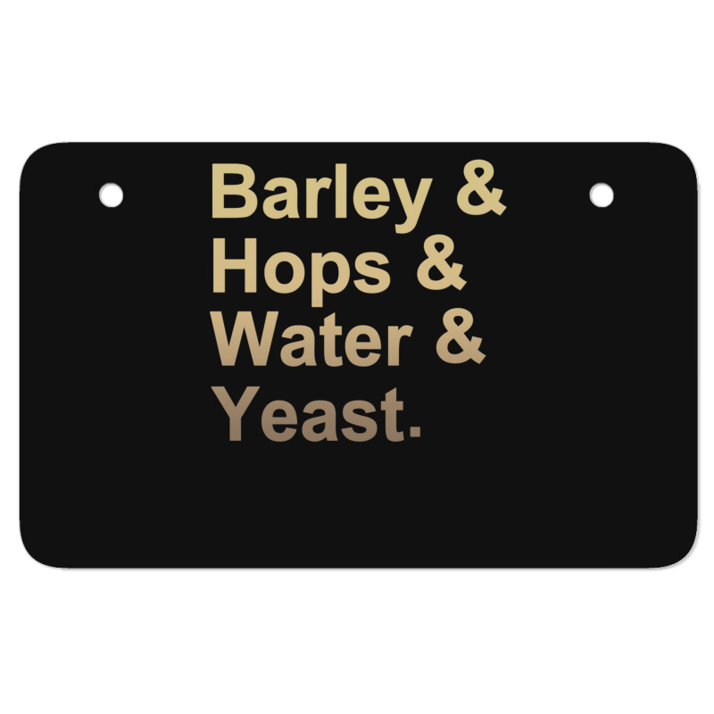 Barley Hops Water Yeast Atv License Plate | Artistshot