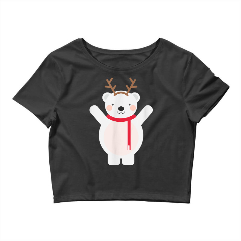 Christmas Polar Bear T Shirt Crop Top by cm-arts | Artistshot