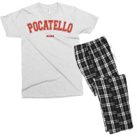 Pocatello Idaho Id Red Letter Graphic On Pocatello Sweatshirt Men's T-shirt Pajama Set | Artistshot