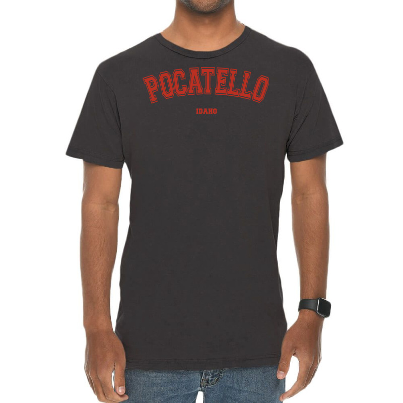 Pocatello Idaho Id Red Letter Graphic On Pocatello Sweatshirt Vintage T-shirt | Artistshot