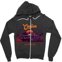 Canton Georgia Retro Vintage 80s 90s Muscle Cars Retrowave Aesthetic Zipper Hoodie | Artistshot