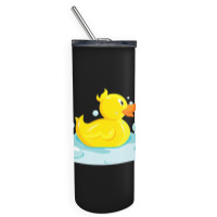 Cute Yellow Duck Rubber Ducky Duckie Bathtub Party Day Skinny Tumbler | Artistshot