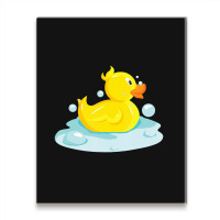 Cute Yellow Duck Rubber Ducky Duckie Bathtub Party Day Metal Print Vertical | Artistshot