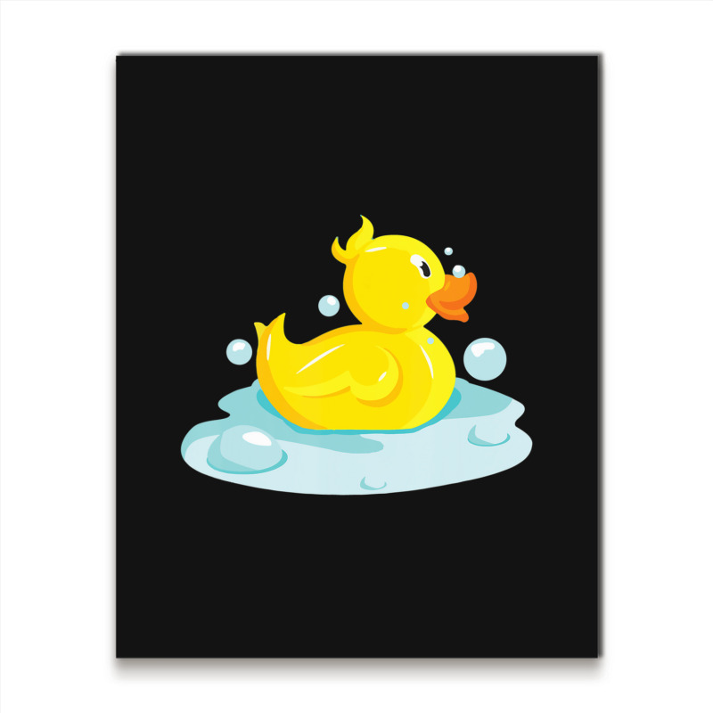 Cute Yellow Duck Rubber Ducky Duckie Bathtub Party Day Metal Print Vertical | Artistshot