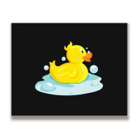 Cute Yellow Duck Rubber Ducky Duckie Bathtub Party Day Metal Print Horizontal | Artistshot