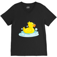 Cute Yellow Duck Rubber Ducky Duckie Bathtub Party Day V-neck Tee | Artistshot