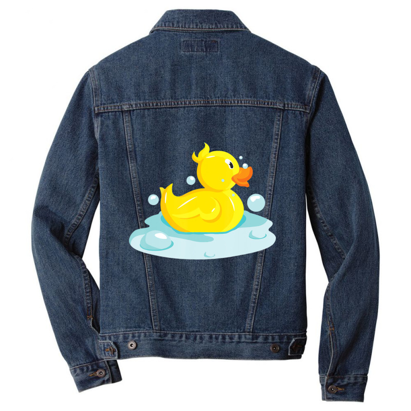 Cute Yellow Duck Rubber Ducky Duckie Bathtub Party Day Men Denim Jacket | Artistshot