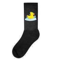 Cute Yellow Duck Rubber Ducky Duckie Bathtub Party Day Socks | Artistshot