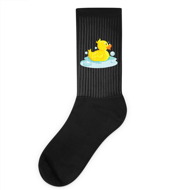 Cute Yellow Duck Rubber Ducky Duckie Bathtub Party Day Socks | Artistshot