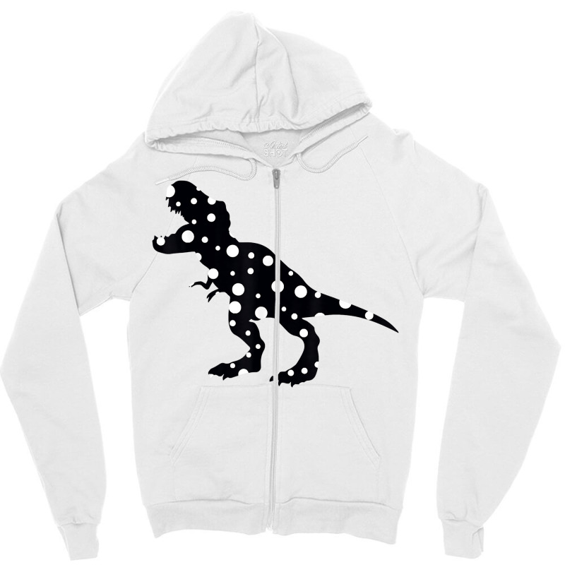 Polka Dot T Rex Dinosaur International Dot Day White & Black T Shirt Zipper Hoodie | Artistshot