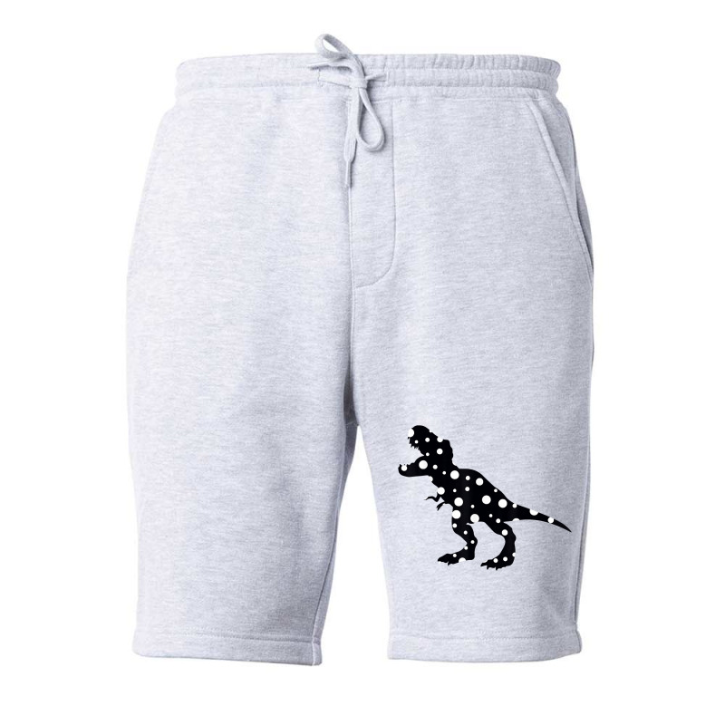 Polka Dot T Rex Dinosaur International Dot Day White & Black T Shirt Fleece Short | Artistshot