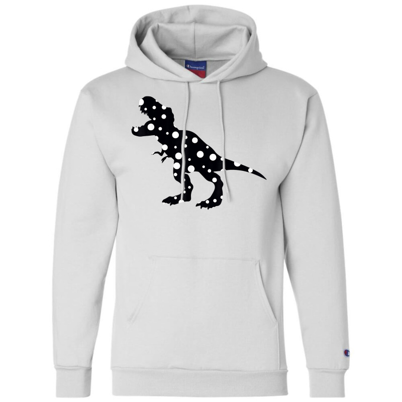 Polka Dot T Rex Dinosaur International Dot Day White & Black T Shirt Champion Hoodie | Artistshot