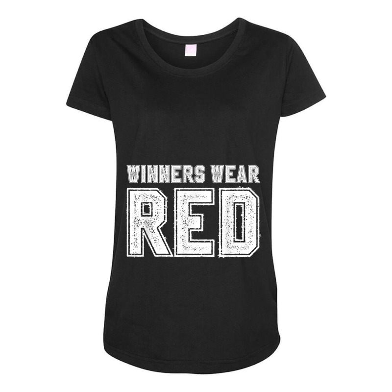 Winners Wear Red Color War Camp Team Game Competition Maternity Scoop Neck T-shirt by ReginaldLewisMay | Artistshot