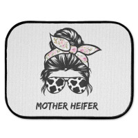 Mother Heifer Farmer Mom Cow Messy Bun Hair Bandana Cow T Shirt Rear Car Mat | Artistshot