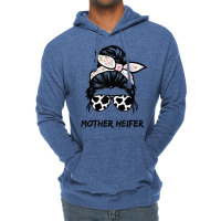 Mother Heifer Farmer Mom Cow Messy Bun Hair Bandana Cow T Shirt Lightweight Hoodie | Artistshot