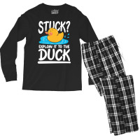 Duck,lover,stuck,explain,it,to,the,duck,family,funny,fatherday,father, Men's Long Sleeve Pajama Set | Artistshot