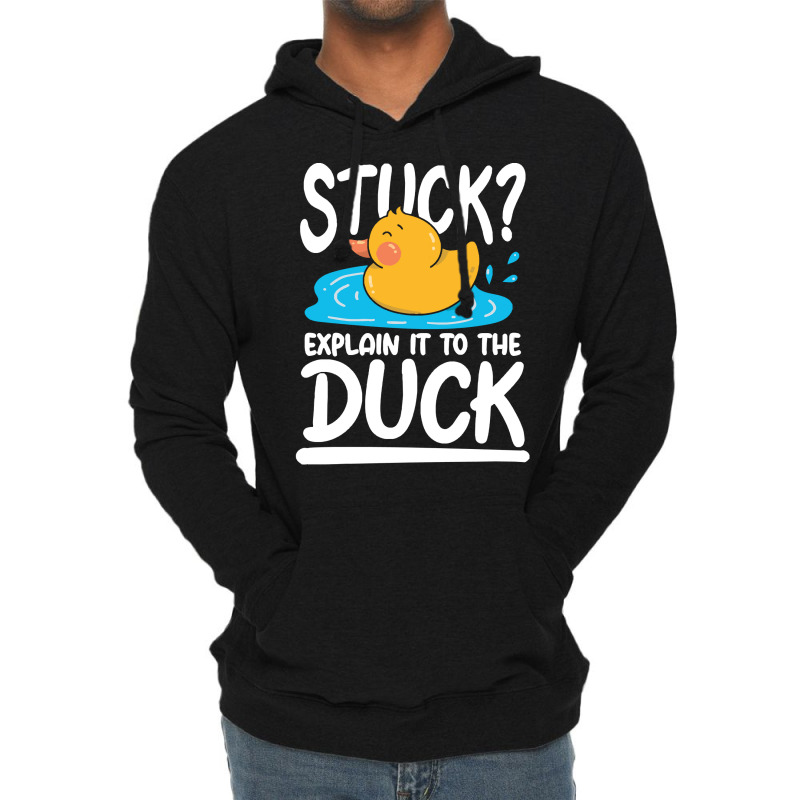 Duck,lover,stuck,explain,it,to,the,duck,family,funny,fatherday,father, Lightweight Hoodie | Artistshot