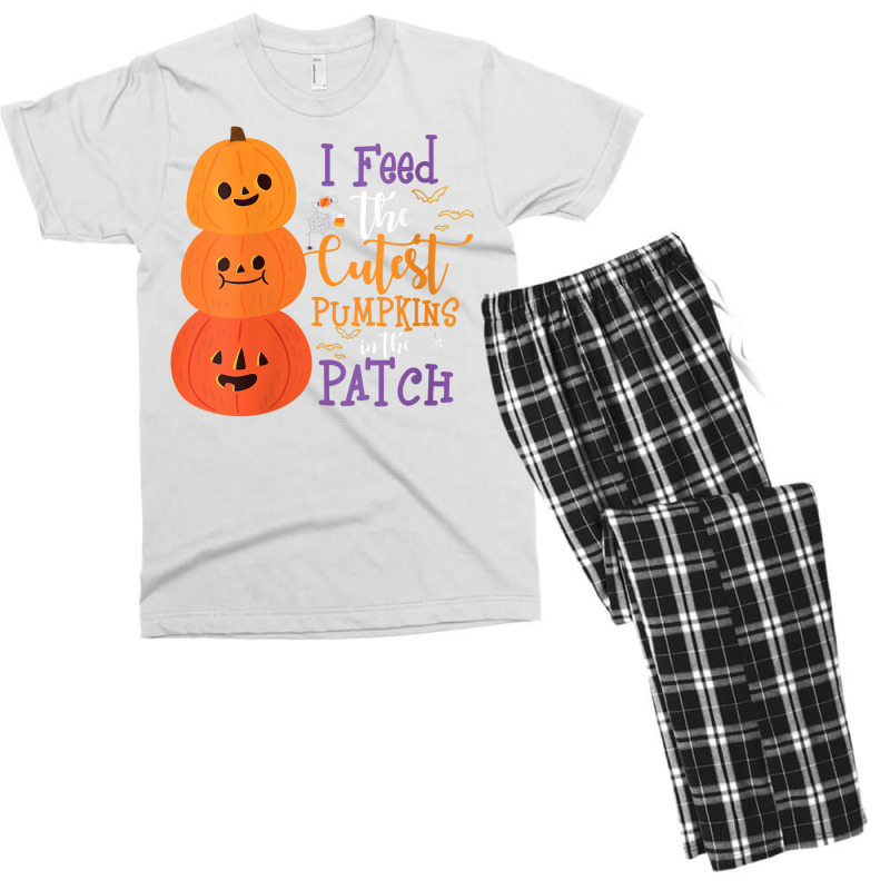 Womens I Feed The Cutest Pumpkins In The Patch Halloween Lunch Lady V Men's T-shirt Pajama Set | Artistshot