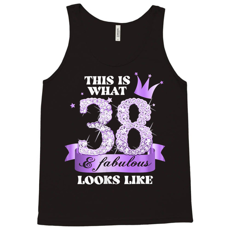 Womens 38 & Fabulous I Purple Lilac Black Party Group Photo Outfit Tan Tank Top by cm-arts | Artistshot