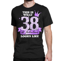 Womens 38 & Fabulous I Purple Lilac Black Party Group Photo Outfit Tan Classic T-shirt | Artistshot