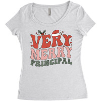 Merry Principal Christmas School Principal Xmas Party Premium T Shirt Women's Triblend Scoop T-shirt | Artistshot