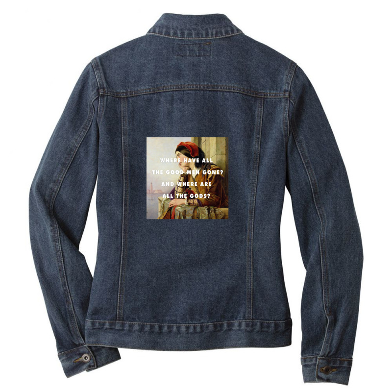 Woman In Love With A Hero Ladies Denim Jacket by HollyAllen | Artistshot