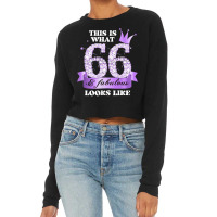 Womens 66 & Fabulous I Purple Lilac Black Party Group Photo Outfit Tan Cropped Sweater | Artistshot