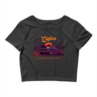 Canton Massachusetts Retro Vintage 80s 90s Muscle Cars Retrowave Aesth Crop Top | Artistshot