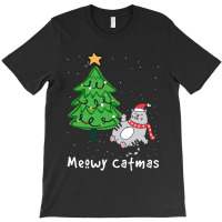 Meowy Catmas Cat Christmas Tree Xmas Meowy Catmas Cat Christmas Tree X T-shirt | Artistshot