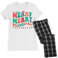 Merry Principal Christmas School Principal Xmas Party Zip Hoodie Women's Pajamas Set | Artistshot