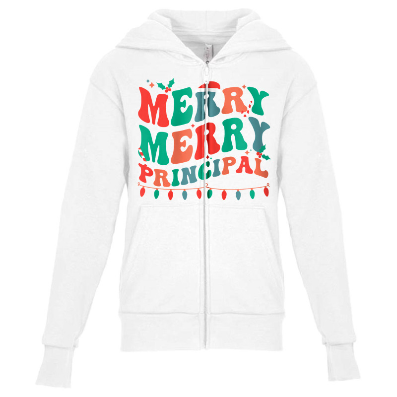 Merry Principal Christmas School Principal Xmas Party Zip Hoodie Youth Zipper Hoodie by xexafurishu | Artistshot