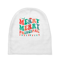 Merry Principal Christmas School Principal Xmas Party Zip Hoodie Baby Beanies | Artistshot