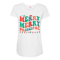 Merry Principal Christmas School Principal Xmas Party Zip Hoodie Maternity Scoop Neck T-shirt | Artistshot