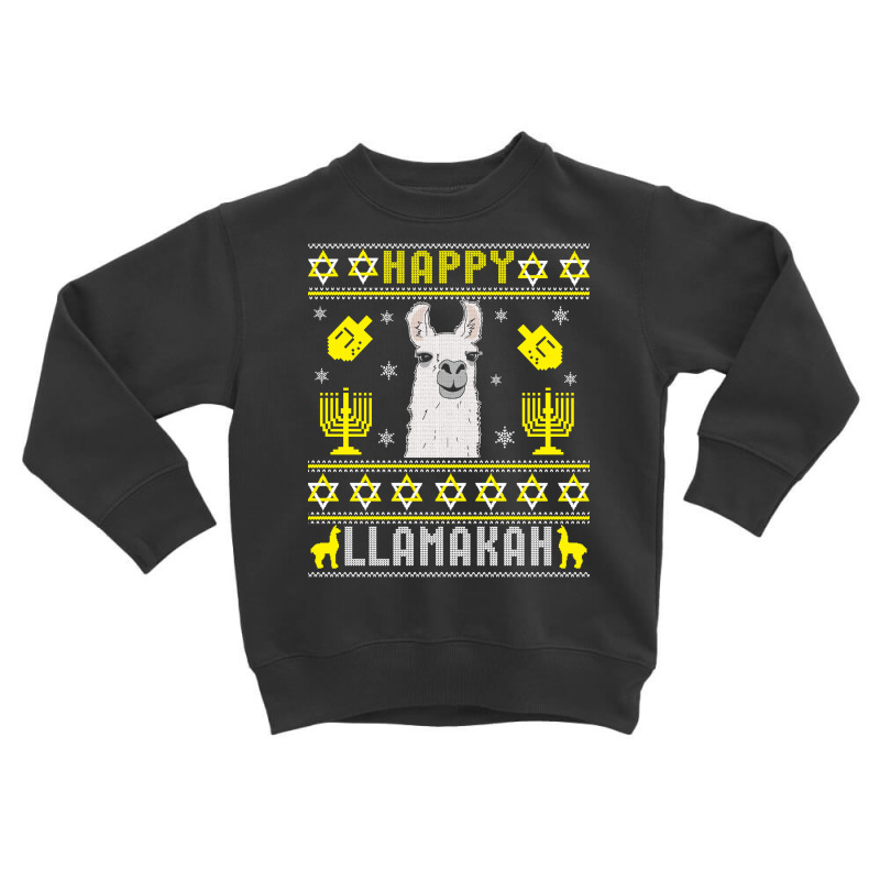 Happy Llamakah Jewish Llama Hanukkah Ugly Sweater Toddler Sweatshirt | Artistshot