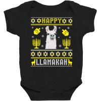 Happy Llamakah Jewish Llama Hanukkah Ugly Sweater Baby Bodysuit | Artistshot