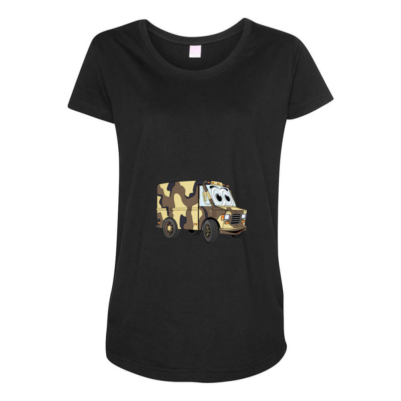 Military Sand Mini Van Cartoon Maternity Scoop Neck T-shirt by saterseim | Artistshot