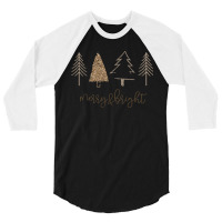 Merry Bright Christmas Tree Family Merry & Bright Christmas Tree Famil 3/4 Sleeve Shirt | Artistshot