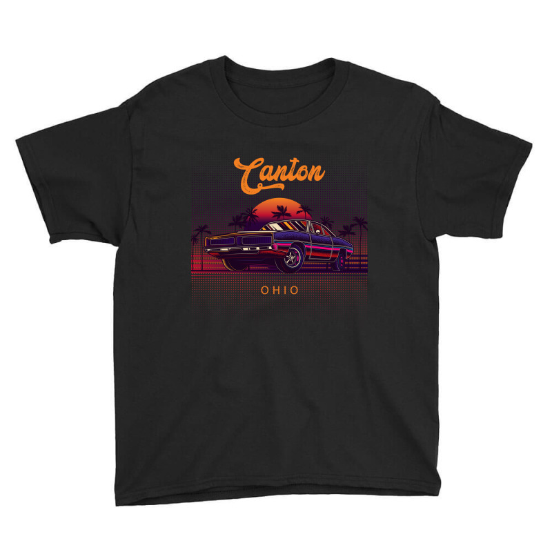 Canton Ohio Retro Vintage 80s 90s Muscle Cars Retrowave Aesthetic Youth Tee | Artistshot