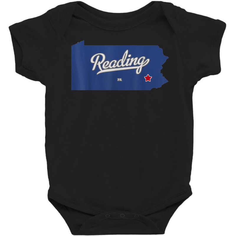 Reading Pennsylvania Pa Map T Shirt Baby Bodysuit by maecopaharo | Artistshot