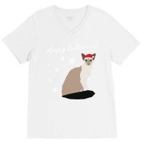 Balinese Cat Merry Catmas Christmas Cat Lovers Pullover Hoodie V-neck Tee | Artistshot