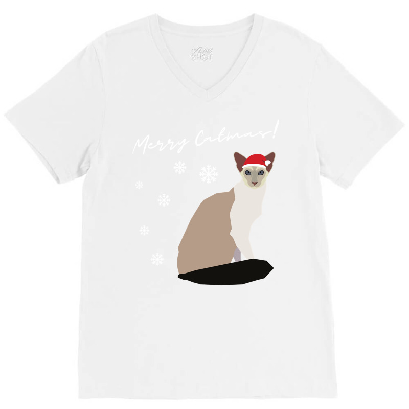 Balinese Cat Merry Catmas Christmas Cat Lovers Pullover Hoodie V-neck Tee | Artistshot