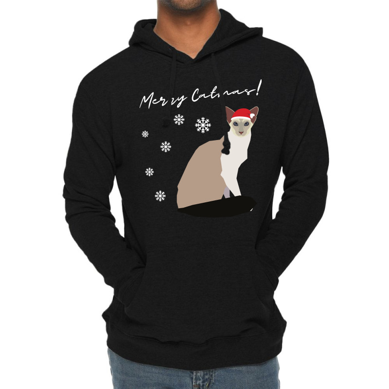 Balinese Cat Merry Catmas Christmas Cat Lovers Pullover Hoodie Lightweight Hoodie | Artistshot