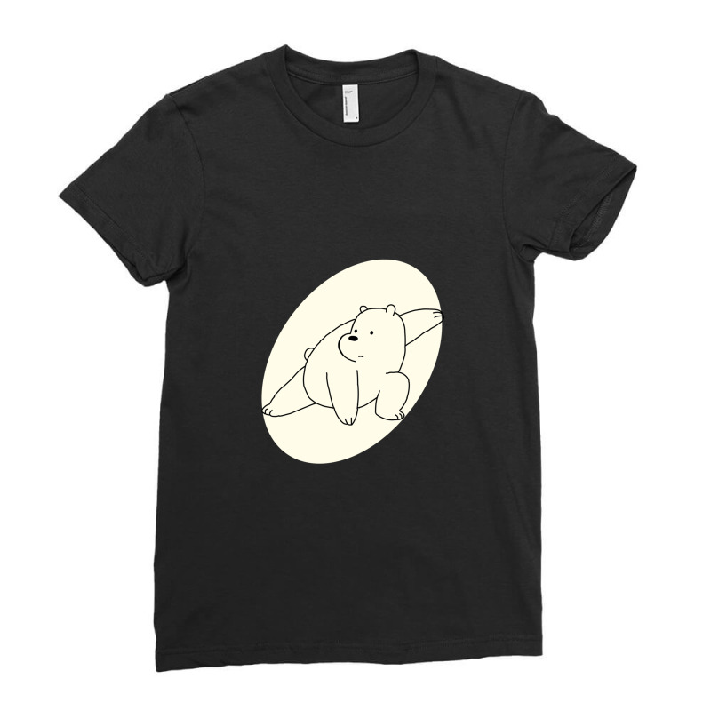 Cartoon Polar Bear Sketch Ladies Fitted T-Shirt by IrvetteDove | Artistshot