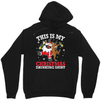 Reindeer Santa Drunk Beer Xmas This Is My Christmas Drinking T Shirt Unisex Hoodie | Artistshot