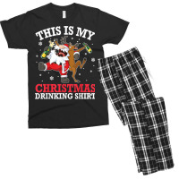 Reindeer Santa Drunk Beer Xmas This Is My Christmas Drinking T Shirt Men's T-shirt Pajama Set | Artistshot