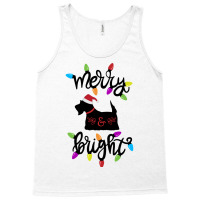 Scottish Terrier Dog Merry And Bright Christmas Lights Gift Sweatshirt Tank Top | Artistshot